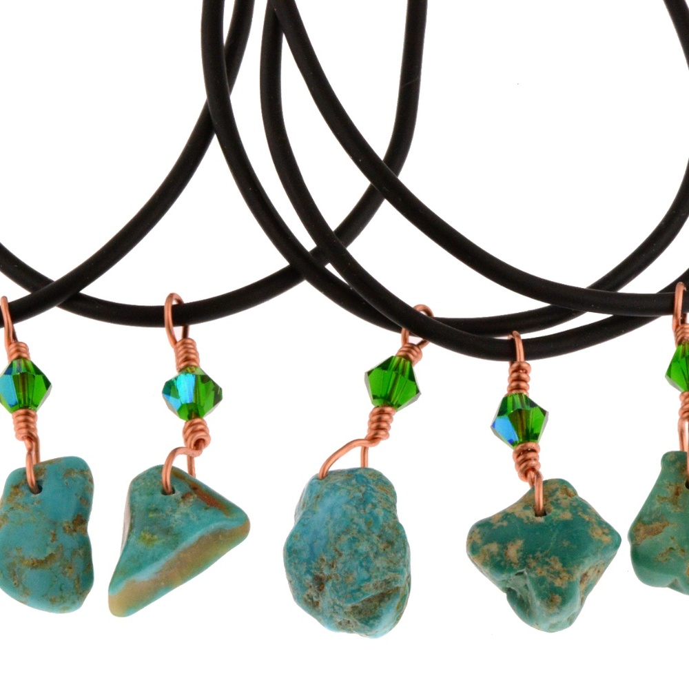 NWT Arizona Kingman Turquoise Pendant Rubber Cord